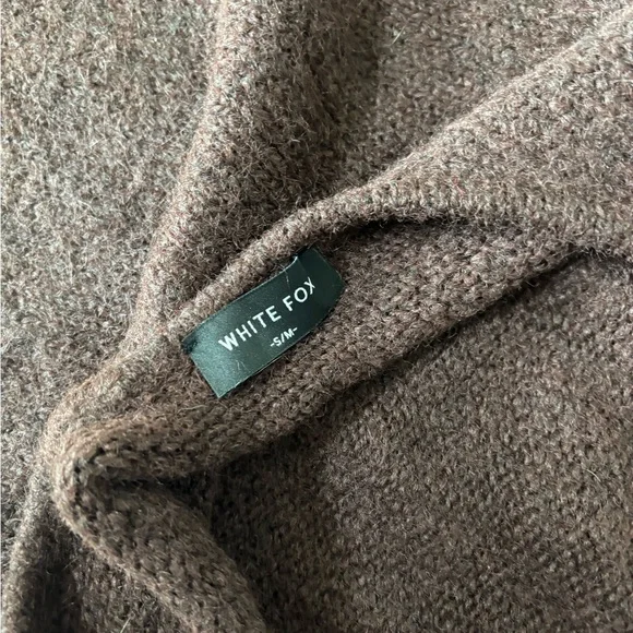 White Fox Boutique Softer Love Knit Sweater Chocolate S/M - Picture 10 of 11